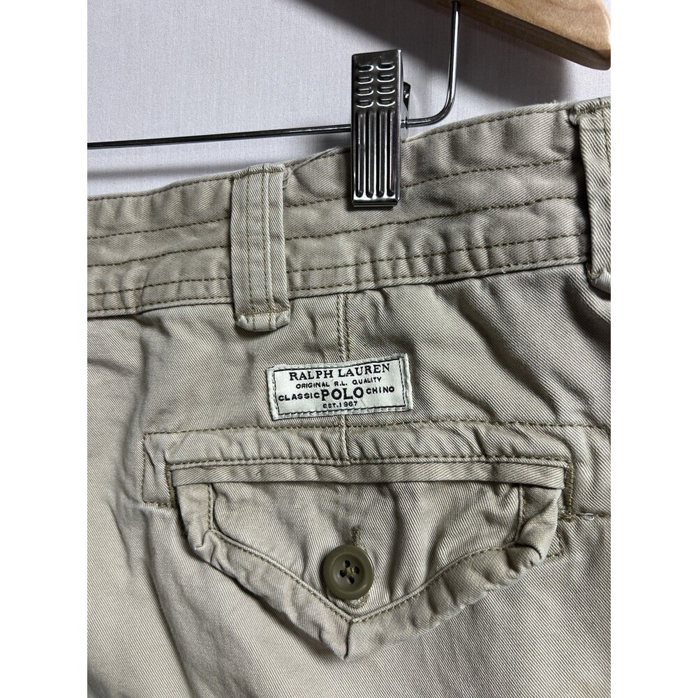 Ralph Lauren Polo Cargo Shorts Men’s 40 Khaki Classic Fit Pockets Chino Casual - Picture 8 of 11